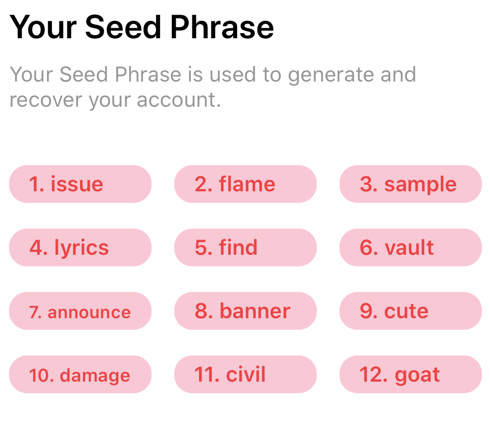 wallet seed phrase